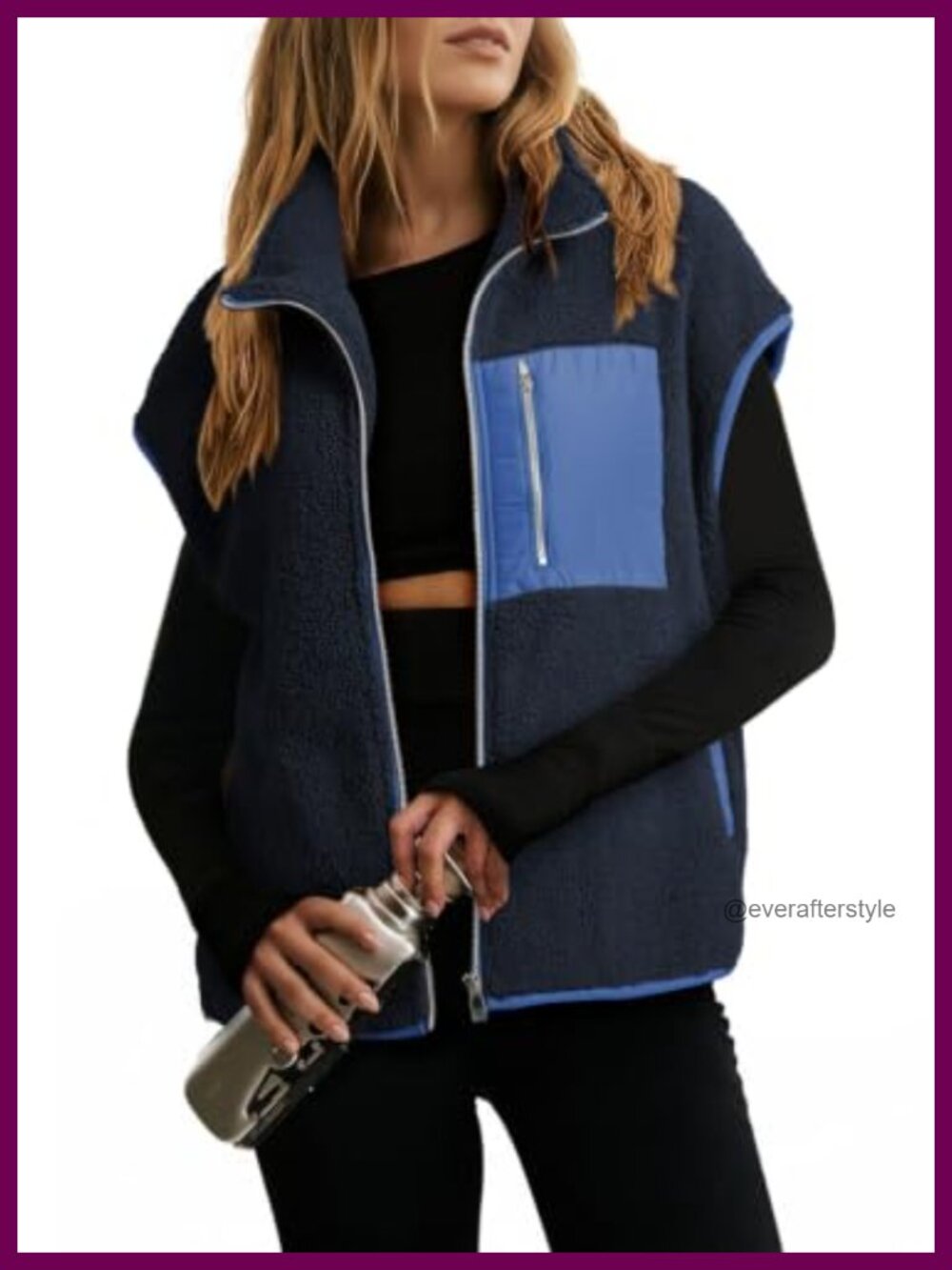 Fleece Women's Zip Up Oversized Casual Vest